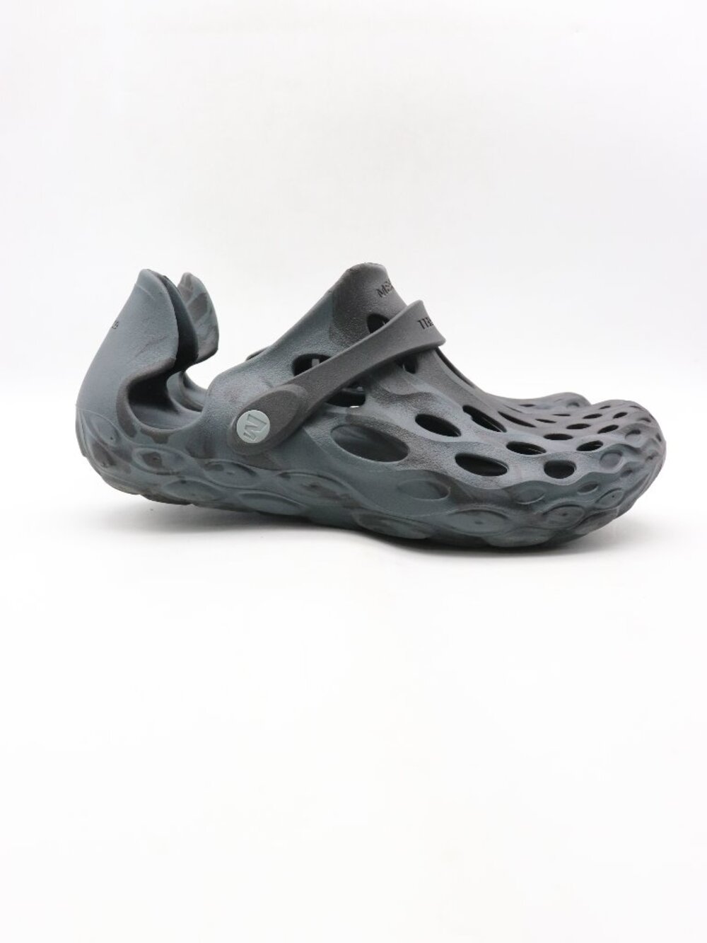 Merrell Hydro Moc Shoes Men's 7.5 Women's 9 Slip On Clog Black Blue Sandal